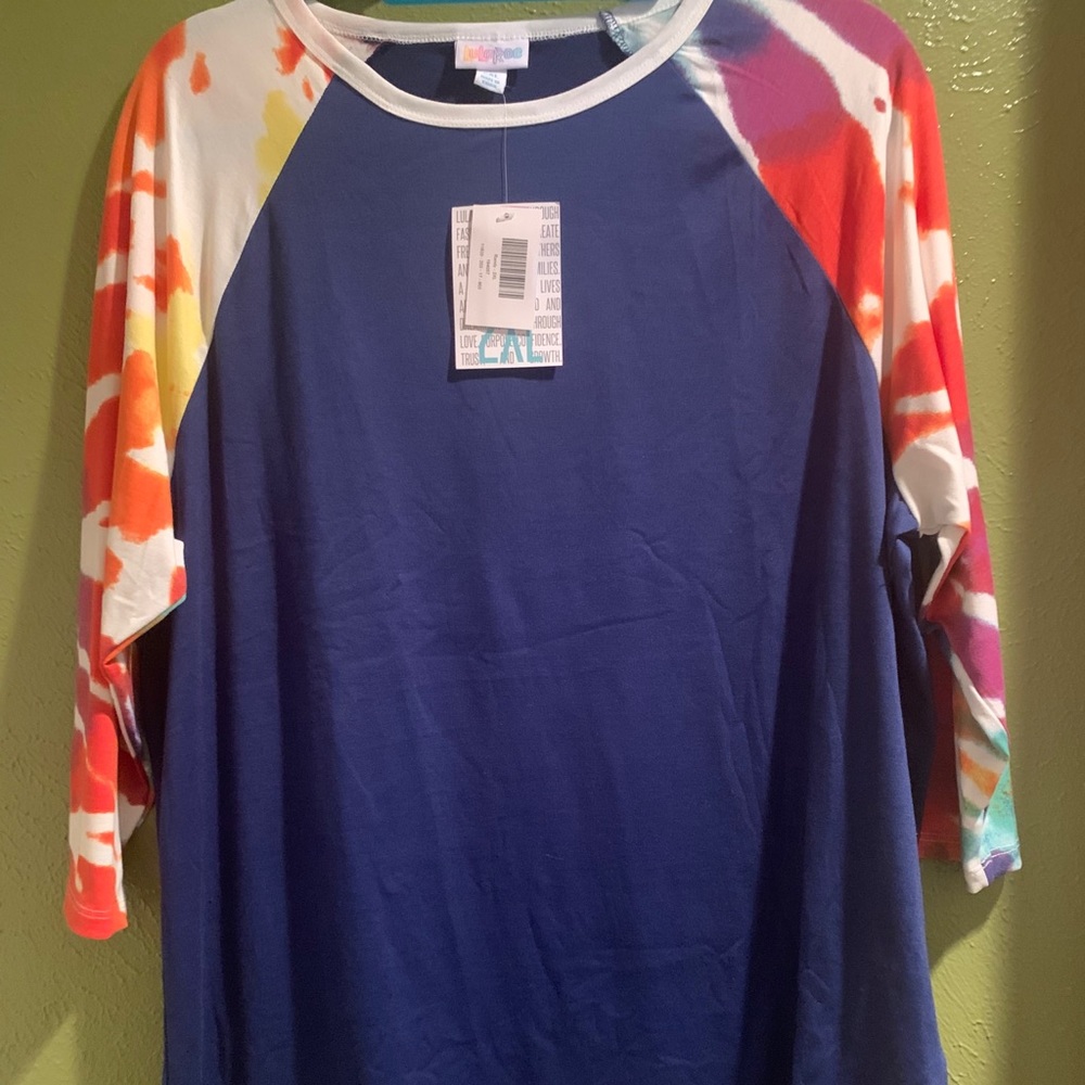 LuLaRoe 2x Blue with Tie Dye Randy